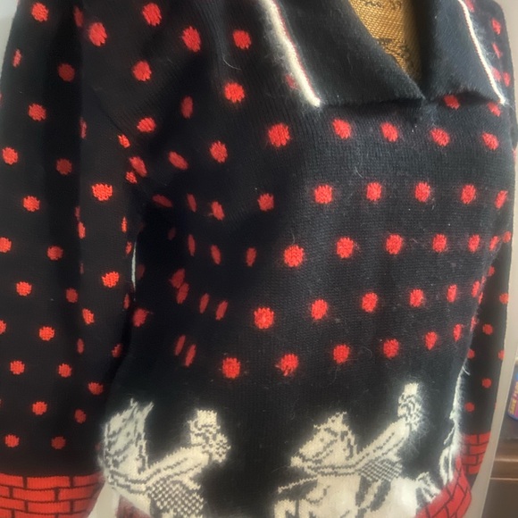 Vintage Cullinane Black with Red Polka Dot Sweater And Horse Design - Picture 4 of 13
